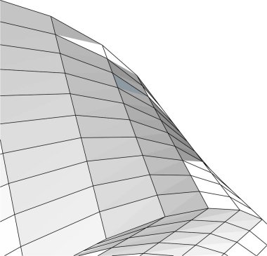 Mimari sanat konseptinde soyut çizgiler, minimum geometrik şekiller. 