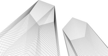 Mimari sanat konseptinde soyut çizgiler, minimum geometrik şekiller. 