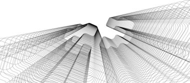 Mimari sanat konseptinde soyut çizgiler, minimum geometrik şekiller. 