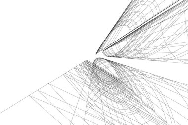 Mimari sanat konseptinde soyut çizgiler, minimum geometrik şekiller.