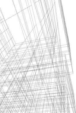 Mimari sanat konseptinde soyut çizgiler, minimum geometrik şekiller. 