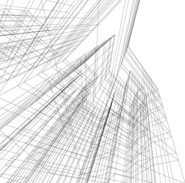 Mimari sanat konseptinde soyut çizgiler, minimum geometrik şekiller. 