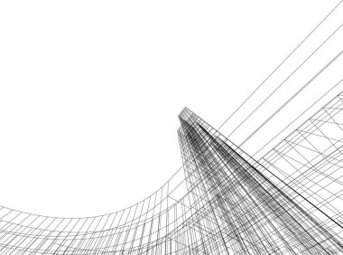 Mimari sanat konseptinde soyut çizgiler, minimum geometrik şekiller. 