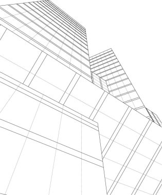 Mimari sanat konseptinde soyut çizgiler, minimum geometrik şekiller. 