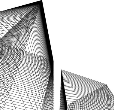 Mimari sanat konseptinde soyut çizgiler, minimum geometrik şekiller. 