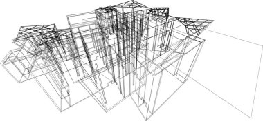 Mimari sanat konseptinde soyut çizgiler, minimum geometrik şekiller.