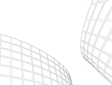 Mimari sanat konseptinde soyut çizgiler, minimum geometrik şekiller. 