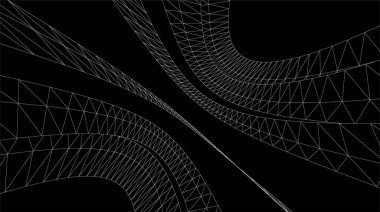 Mimari sanat konseptinde soyut çizgiler, minimum geometrik şekiller. 