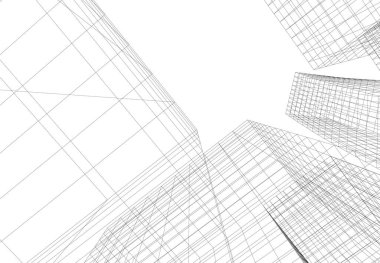 Mimari sanat konseptinde soyut çizgiler, minimum geometrik şekiller. 