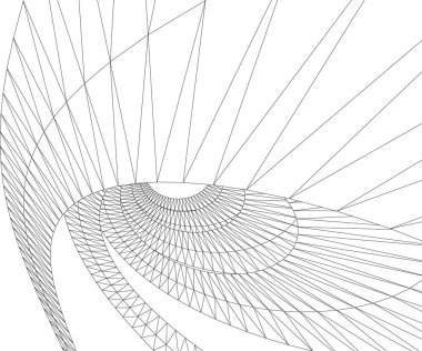 Mimari sanat konseptinde soyut çizgiler, minimum geometrik şekiller.