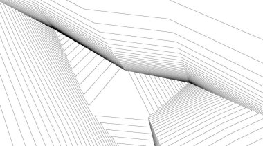 Mimari sanat konseptinde soyut çizgiler, minimum geometrik şekiller.