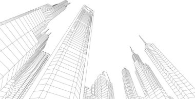 Mimari sanat konseptinde soyut çizgiler, minimum geometrik şekiller. 