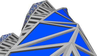 Mimari sanat konseptinde soyut çizgiler, minimum geometrik şekiller. 