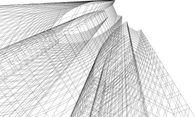 Mimari sanat konseptinde soyut çizgiler, minimum geometrik şekiller.