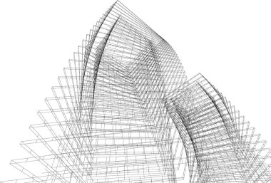 Mimari sanat konseptinde soyut çizgiler, minimum geometrik şekiller.
