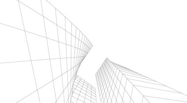 Mimari sanat konseptinde soyut çizgiler, minimum geometrik şekiller.