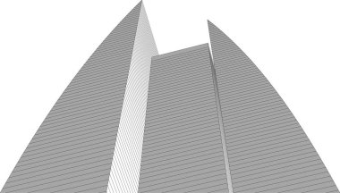 Mimari sanat konseptinde soyut çizgiler, minimum geometrik şekiller. 