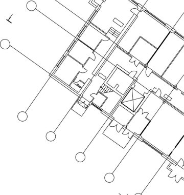 Mimari sanat konseptinde soyut çizgiler, minimum geometrik şekiller. 