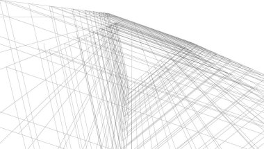 Mimari sanat konseptinde soyut çizgiler, minimum geometrik şekiller.