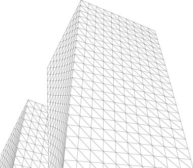 Mimari sanat konseptinde soyut çizgiler, minimum geometrik şekiller. 