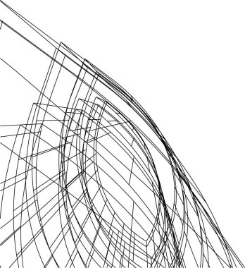 Mimari sanat konseptinde soyut çizgiler, minimum geometrik şekiller. 