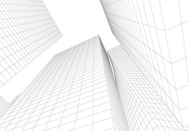 Mimari sanat konseptinde soyut çizgiler, minimum geometrik şekiller. 