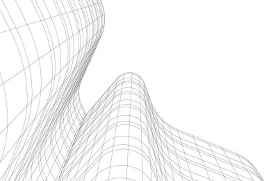 Mimari sanat konseptinde soyut çizgiler, minimum geometrik şekiller. 