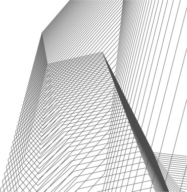 Mimari sanat konseptinde soyut çizgiler, minimum geometrik şekiller. 