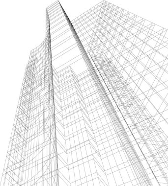 Mimari sanat konseptinde soyut çizgiler, minimum geometrik şekiller. 