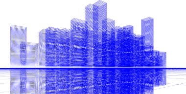 Mimari sanat konseptinde soyut çizgiler, minimum geometrik şekiller.