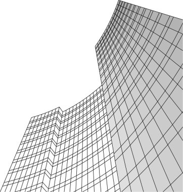 Mimari sanat konseptinde soyut çizgiler, minimum geometrik şekiller. 
