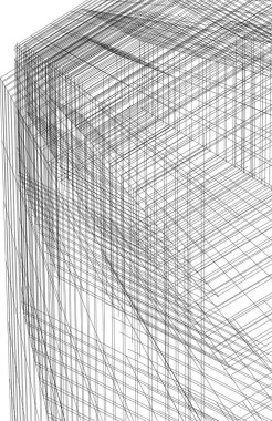 Arkaplanda mimari bina 3d illüstrasyon