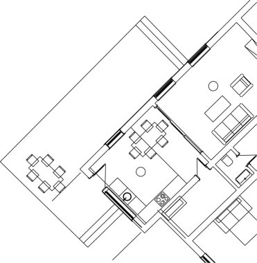 Mimari sanat konseptinde soyut çizgiler, minimum geometrik şekiller.