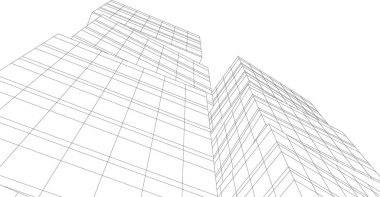 Mimari sanat konseptinde soyut çizgiler, minimum geometrik şekiller. 