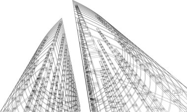 Mimari sanat konseptinde soyut çizgiler, minimum geometrik şekiller.