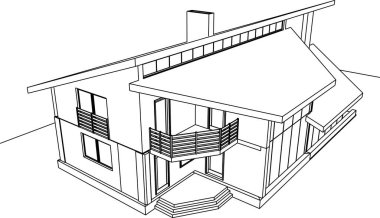 Mimari sanat konseptinde soyut çizgiler, minimum geometrik şekiller. 