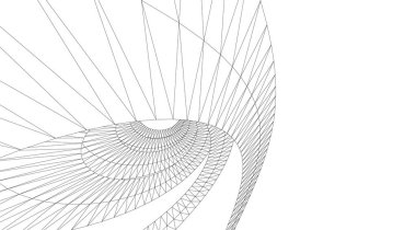 Mimari sanat konseptinde soyut çizgiler, minimum geometrik şekiller. 