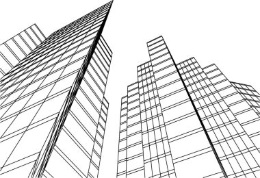 Mimari sanat konseptinde soyut çizgiler, minimum geometrik şekiller. 