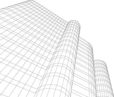 Mimari sanat konseptinde soyut çizgiler, minimum geometrik şekiller. 