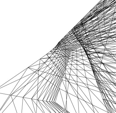 Mimari sanat konseptinde soyut çizgiler, minimum geometrik şekiller. 