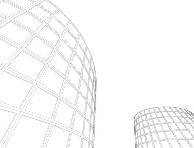 Mimari sanat konseptinde soyut çizgiler, minimum geometrik şekiller. 