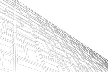 Mimari sanat konseptinde soyut çizgiler, minimum geometrik şekiller. 