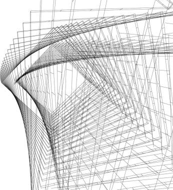 Arkaplanda mimari bina 3d illüstrasyon