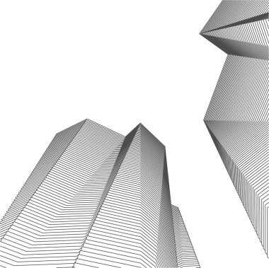 Mimari sanat konseptinde soyut çizgiler, minimum geometrik şekiller. 