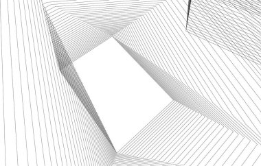 Mimari sanat konseptinde soyut çizgiler, minimum geometrik şekiller.