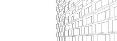 Mimari sanat konseptinde soyut çizgiler, minimum geometrik şekiller.