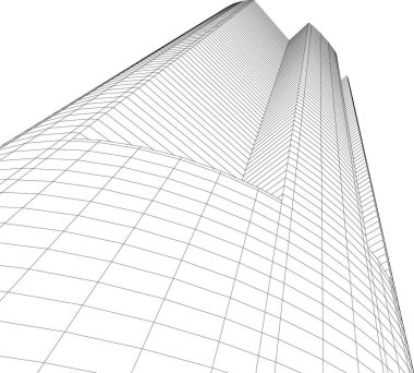 Mimari sanat konseptinde soyut çizgiler, minimum geometrik şekiller. 