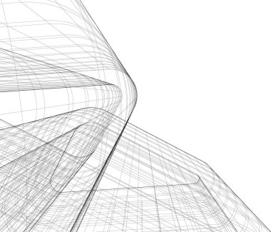 Mimari sanat konseptinde soyut çizgiler, minimum geometrik şekiller.