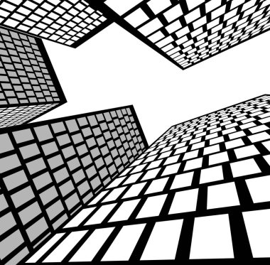 Mimari sanat konseptinde soyut çizgiler, minimum geometrik şekiller. 