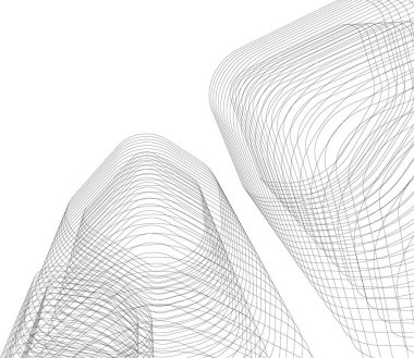 Mimari sanat konseptinde soyut çizgiler, minimum geometrik şekiller. 